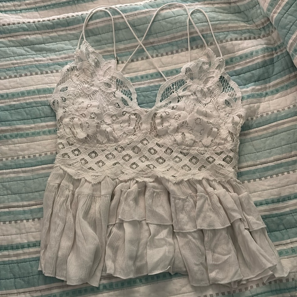 White free people tank top